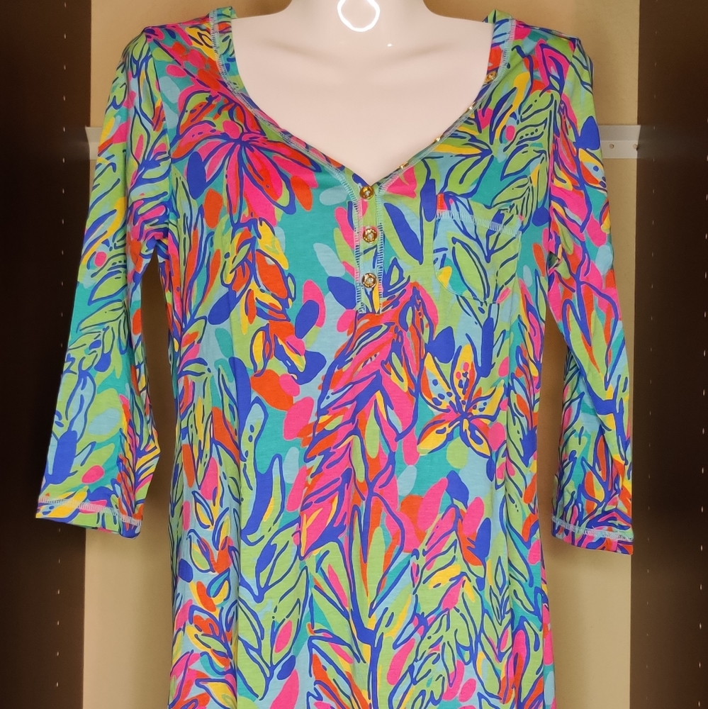 NWOT Lilly Pulitzer Palmetto T-shirt Dress Multi Hot Spot - Women's Size XS